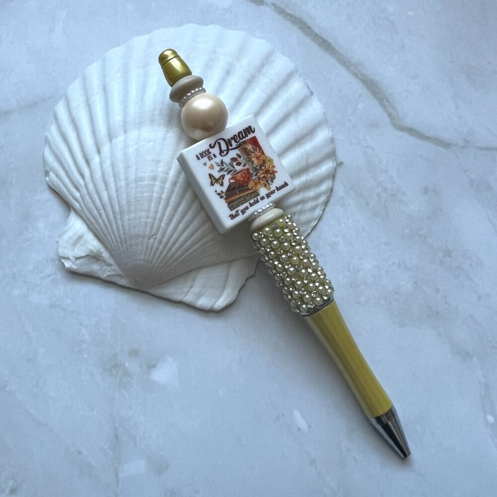 A Book Dream - Book Lover Pen - Rhinestone Sparkly Teacher Gift - Book Themed